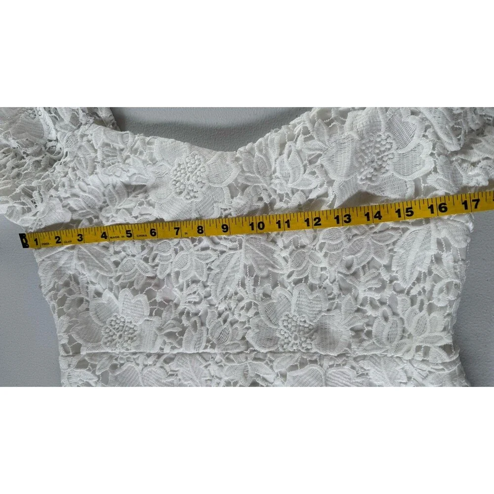 JJ's House Adelita White Lace Midi Dress Size L #312108 - Picture 15 of 16